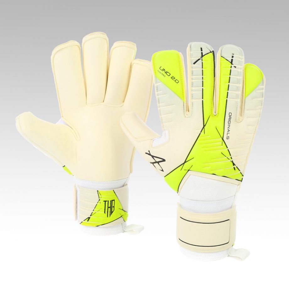 White Goalkeeper  Gloves Size 9.5 4mm Contact Laytex 3.5mm Laytex Backhand 